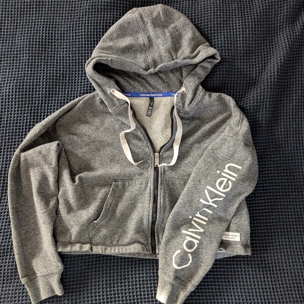 Calvin Klein Performance cropped zip hoodie size S small